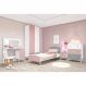 Quarto Completo Doçura com cama e penteadeira com espelho 100% MDF Multimóveis Branco/cinza/rosa