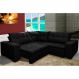 Sofá de Canto Retrátil, Reclinável, Molas Cama inBox Oklahoma 2,40m x 2,40m Suede Velusoft Preto