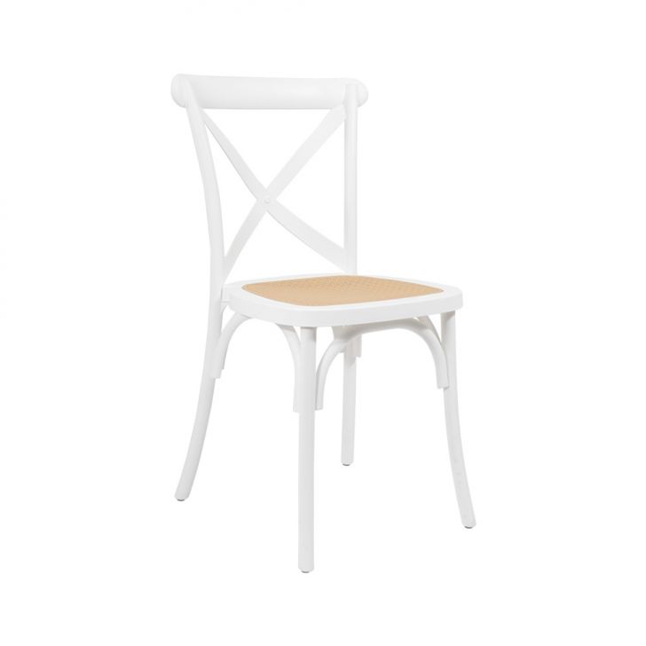 Cadeira Paris com Rattan Branca