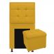 Kit Cabeceira e Calçadeira Copenhague 100 cm Solteiro Suede Amarelo - Amarena Móveis