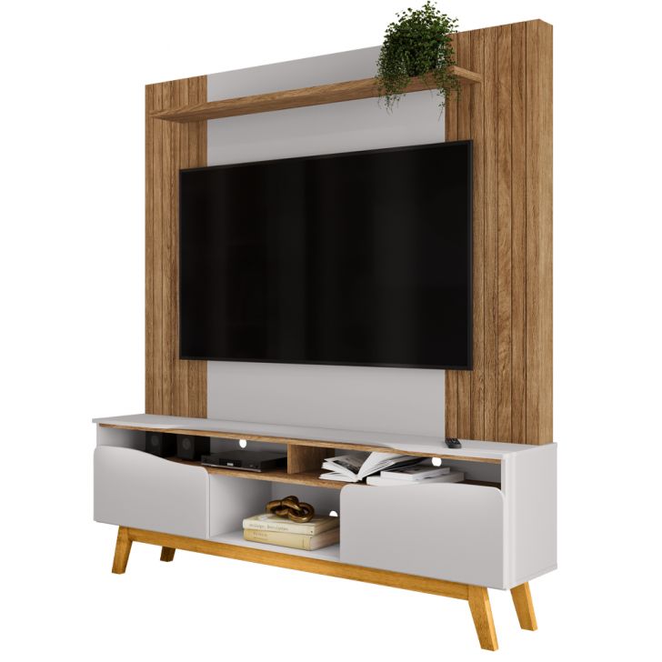 Estante Home Tv 75 Pol 180 cm Atalaia Cinamomo Off White BECHARA