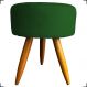 Puff Decorativo Para Sala Quarto Penteadeira Redondo Suede Verde Pés Palito