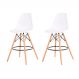 Kit 2 Banquetas Alta Eiffel Eames Branca Base Madeira Cozinha Bar Bistrô Bancada