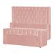 Conjunto Cabeceira e Calçadeira Baú Casal Emma Veludo Rosa