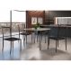 Conjunto de Mesa de Jantar Grécia com Tampo de Vidro Siena e 4 Cadeiras Atos Couríssimo Preto e Café