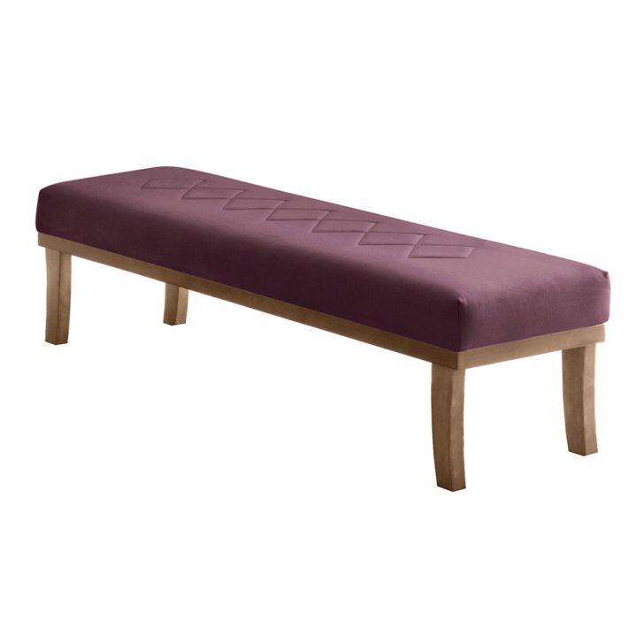 Banco | Banqueta 2 Lugares Theo Veludo Rosa e Mel 140 cm