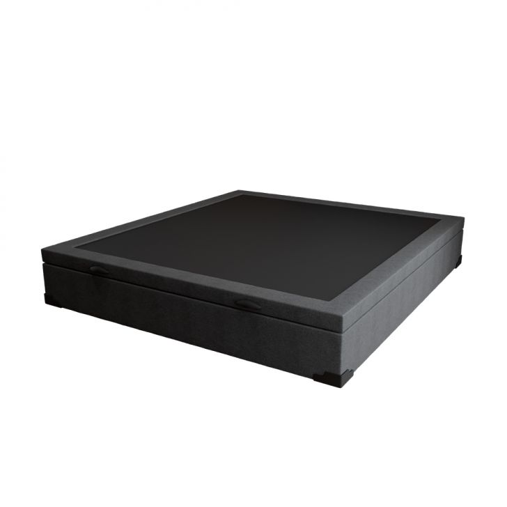 Base Para Cama Box Casal Martin Premium Com Baú Linho (47x138x188 Cm) Grafite