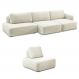 Conjunto Sala de Estar 1 Sofá Retrátil Modulado 342cm e 1 Poltrona Santiago Bouclê Branco G89 - Gran Belo
