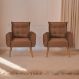 Conjunto de Poltronas Decorativas Atlas Veludo Ferrugem