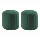 Kit 2 Puff Puf Para Sala P09 Veludo Verde Dmobiliario