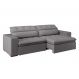 Sofá 4 Lugares Retrátil e Reclinável com USB Jazz Molas Suede Chumbo 250 cm