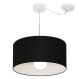 Pendente Cilíndrico Com Desvio Md-4228 Cúpula em Tecido 45x25cm Preto - Bivolt