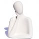 Estátua Artesanal Família Pai 9 cm em Cimento - Branco