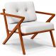 Poltrona Decorativa Sala De Estar Com Cintas De Corano Laís B04 Facto Branco - Lyam Decor