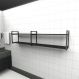 Prateleira industrial banheiro aço cor preto 180x30x40cm (C)x(L)x(A) cor mdf preto modelo ind40pb