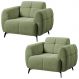 Kit 2 Poltronas para Sala e Escritório Decorativa Kania Linho Verde