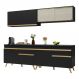 Cozinha Compacta Multimóveis Veneza GB FG3696 com Armário e Balcão Preta