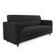 Sofá 03 Lugares Arezzo Suede Preto Pés Chanfrado Tabaco - D'Rossi