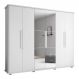 Guarda Roupa Com Espelho 6 Portas Bolzano Branco
