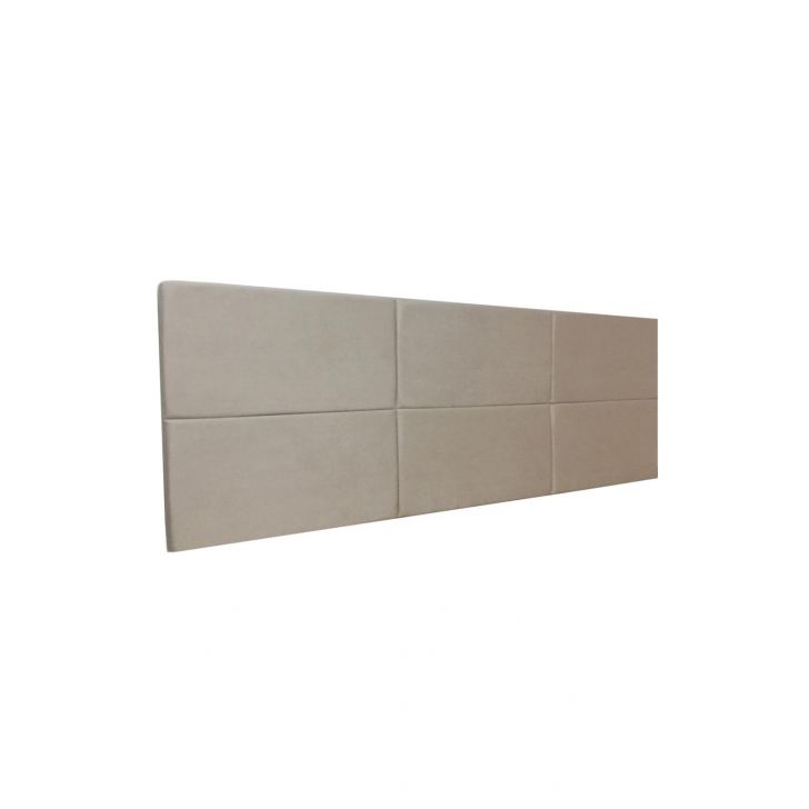 Cabeceira Estofada Queen 6 Blocos Não é Segredo Suede Amassado Bege Escuro 160x60