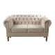 Sofá 2 Lugares Dom Pedro Chesterfield Capitonê Retrô - Suede Bege