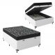 Cama Box Baú Viúva + Colchão D20 - 56x128x188cm - Couro Branco