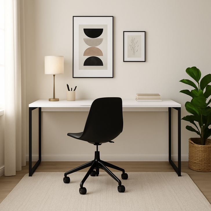 Mesa de Escritório Nanda Branca 135 cm