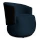 Poltrona Orgânica Decorativa Lara Veludo Azul Marinho/PU Preto - Montanaris Decor