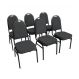 Kit com 6 Cadeiras para Auditórios Linha Hotel Marrom
