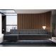 Image of Sofá 4 Lugares Living com Chaise Esquerdo Pés e Base em Madeira Linho Cotton Grafite MO173UP71SQUMOB