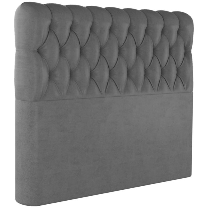 Cabeceira Casal 138 cm Vegas Veludo Cinza Soon
