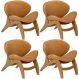 Kit 4 Poltronas Decorativa Orgânica Sala Living Kadosh L02 Couríssimo Canela - Lyam Decor