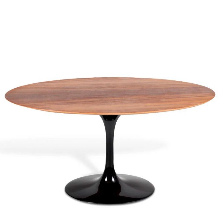 Mesa Saarinen Oval Imbuia 180x100cm - Base Preta