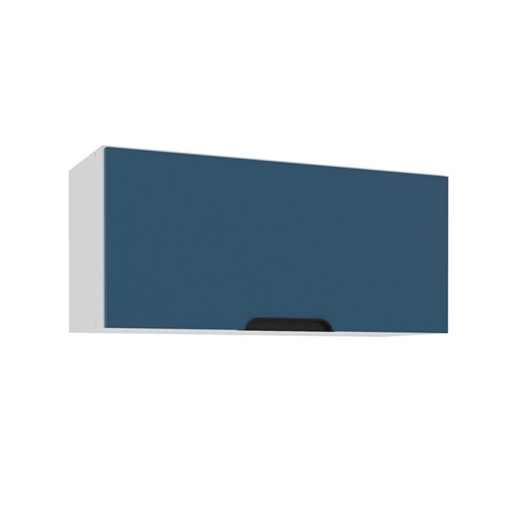 Armário Aéreo Meena 1 Porta Azul e Branco