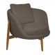 Poltrona Decorativa Austin Base Madeira Bouclé Marrom - Nexta Casa