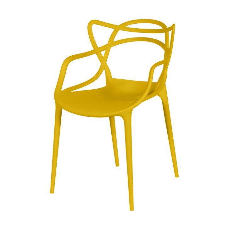 Cadeira Sala de Jantar C/ Braço 54X43X83,5Cm Amarelo