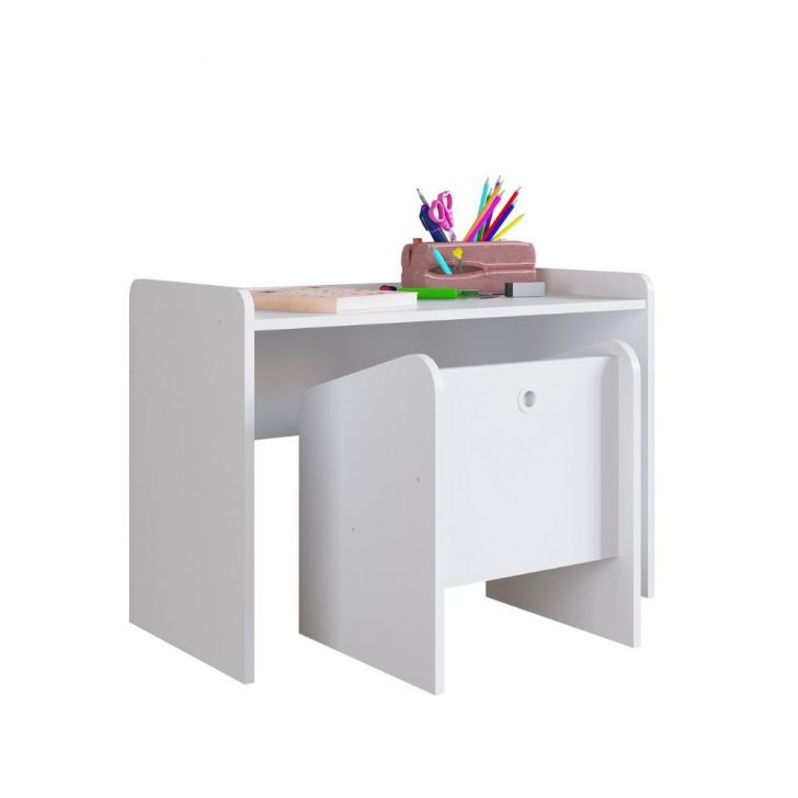 Conjunto Mesa e Poltrona Montessoriano Meu Fofinho Branco - Art In Móveis