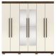 Guarda Roupa Casal 6 Portas 2G Espelho 218 cm Imbuia Champanhe VLR