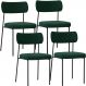 Kit 04 Cadeiras Estofadas Para Sala De Jantar Melina L02 Bouclê Verde - Lyam Decor