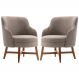 Kit 2 Poltronas Decorativas Com Braço Amber Linho Cinza G66 - Gran Belo