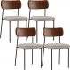 Kit 04 Cadeiras Para Sala De Jantar Melina L02 Couríssimo Marrom Linho Bege - Lyam Decor