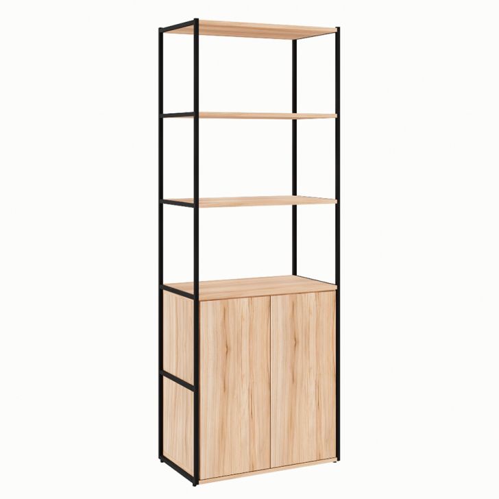 Armário de Escritório Shelf 2 PT Calvi e Preto 173 cm