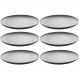 Conjunto 6 Pratos 18cm Melamina Lyor Tóquio Oriental Japonesa com Relevo Preto Fosco Sobremesa