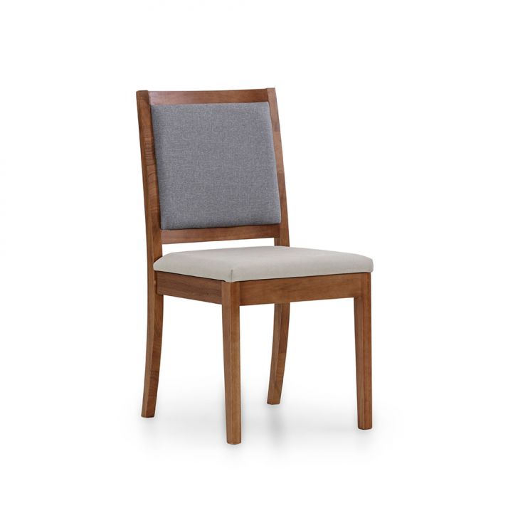 Cadeira Burke Poliéster Bege e Cinza