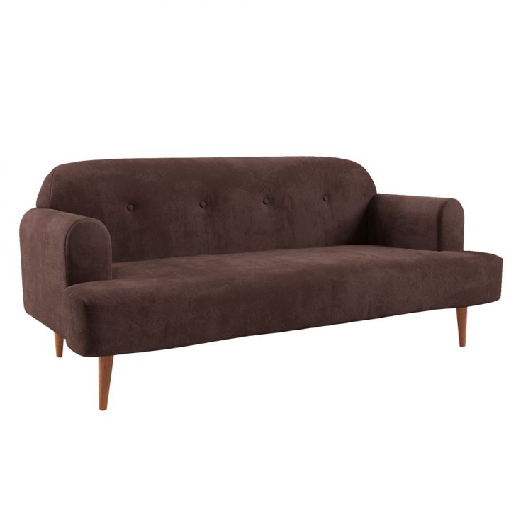 Sofá 2 Lugares Kiev Velosuede Marrom 165 Cm