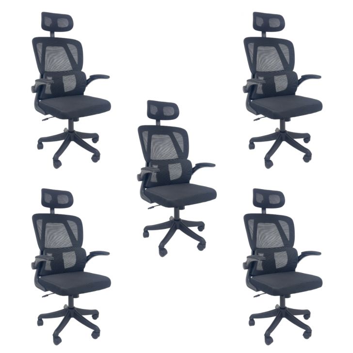 Kit 5 Cadeiras de Escritório Presidente Executiva Oficial Legacy Preto