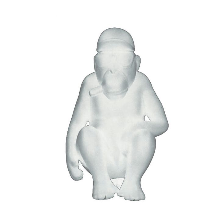 Macaquinho Decorativo Estiloso Tabaco Branco Cerâmica