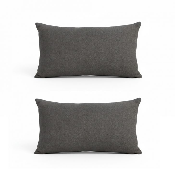 Conjunto Com 2 Capas De Almofada Retangular Candy 30x45 Suede Grafite