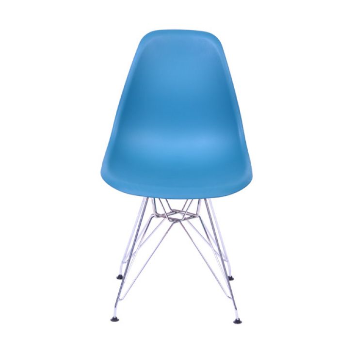 Cadeira Eames Dkr Base Cromada Azul Marinho 85,5x46,5x42cm