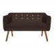 Namoradeira 02 Lugares Julia Suede Marrom com Strass Pés Palito Castanho D'Rossi